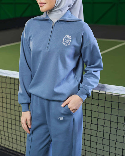 VALERY HALF-ZIP JUMPER (DENIM BLUE)