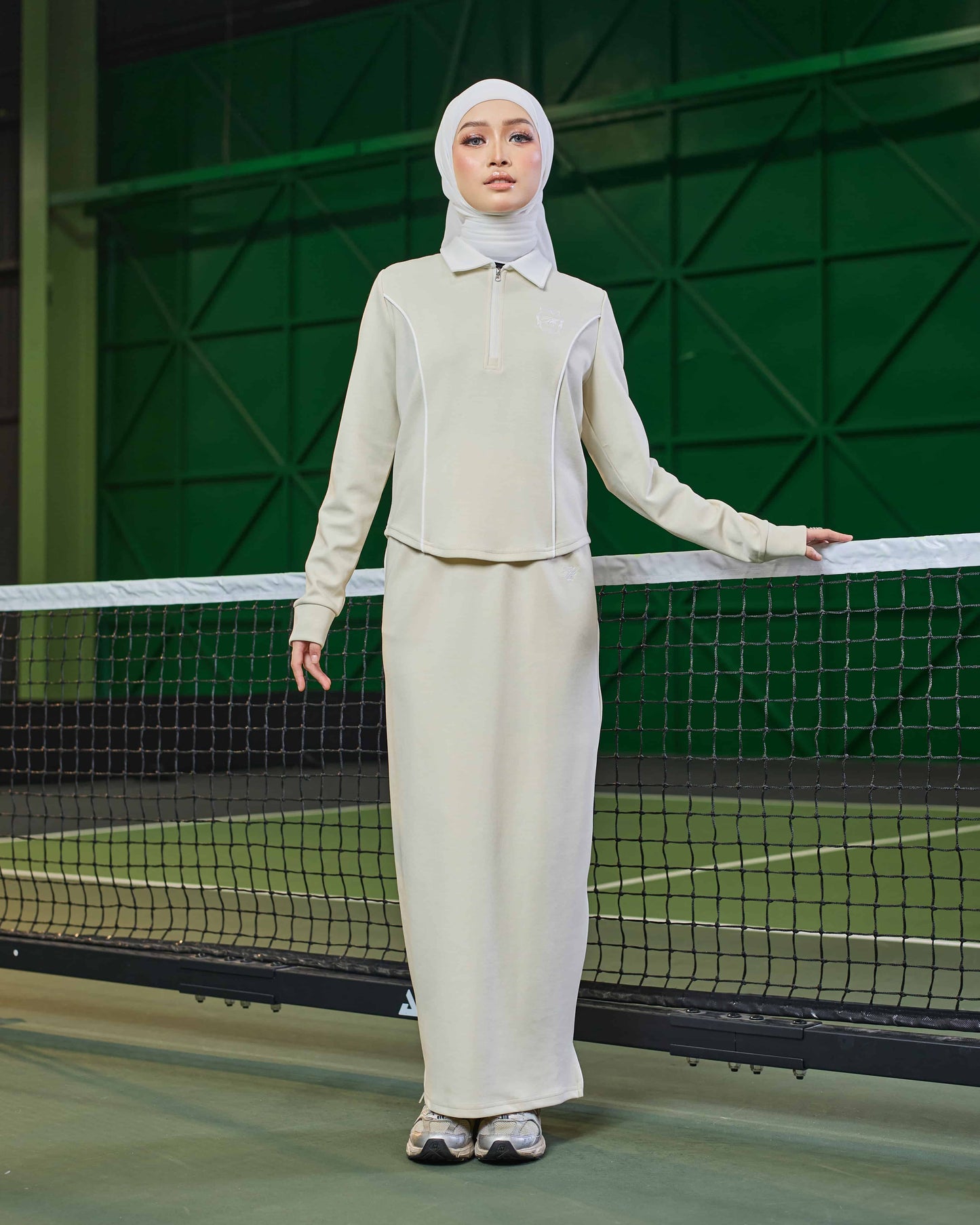 MINOR DEFECT LIORA HALF-ZIP SKIRT (WHEAT)