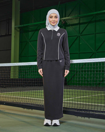 MINOR DEFECT LIORA HALF-ZIP SKIRT (BLACK)