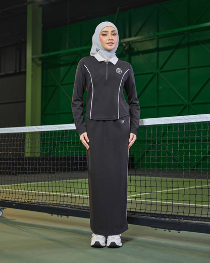 MINOR DEFECT LIORA HALF-ZIP SKIRT (BLACK)