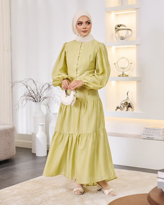 KEYLA BUTTON DRESS (GREEN)