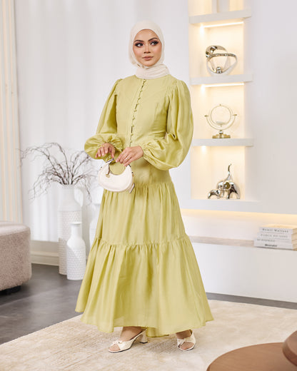 KEYLA BUTTON DRESS (GREEN)