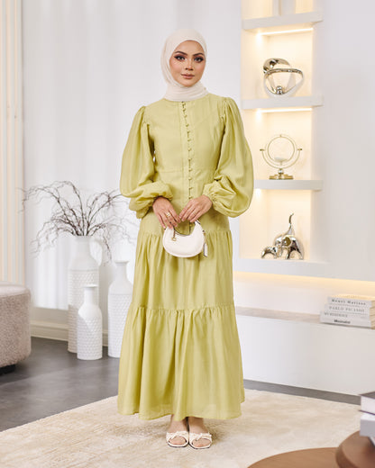 KEYLA BUTTON DRESS (GREEN)