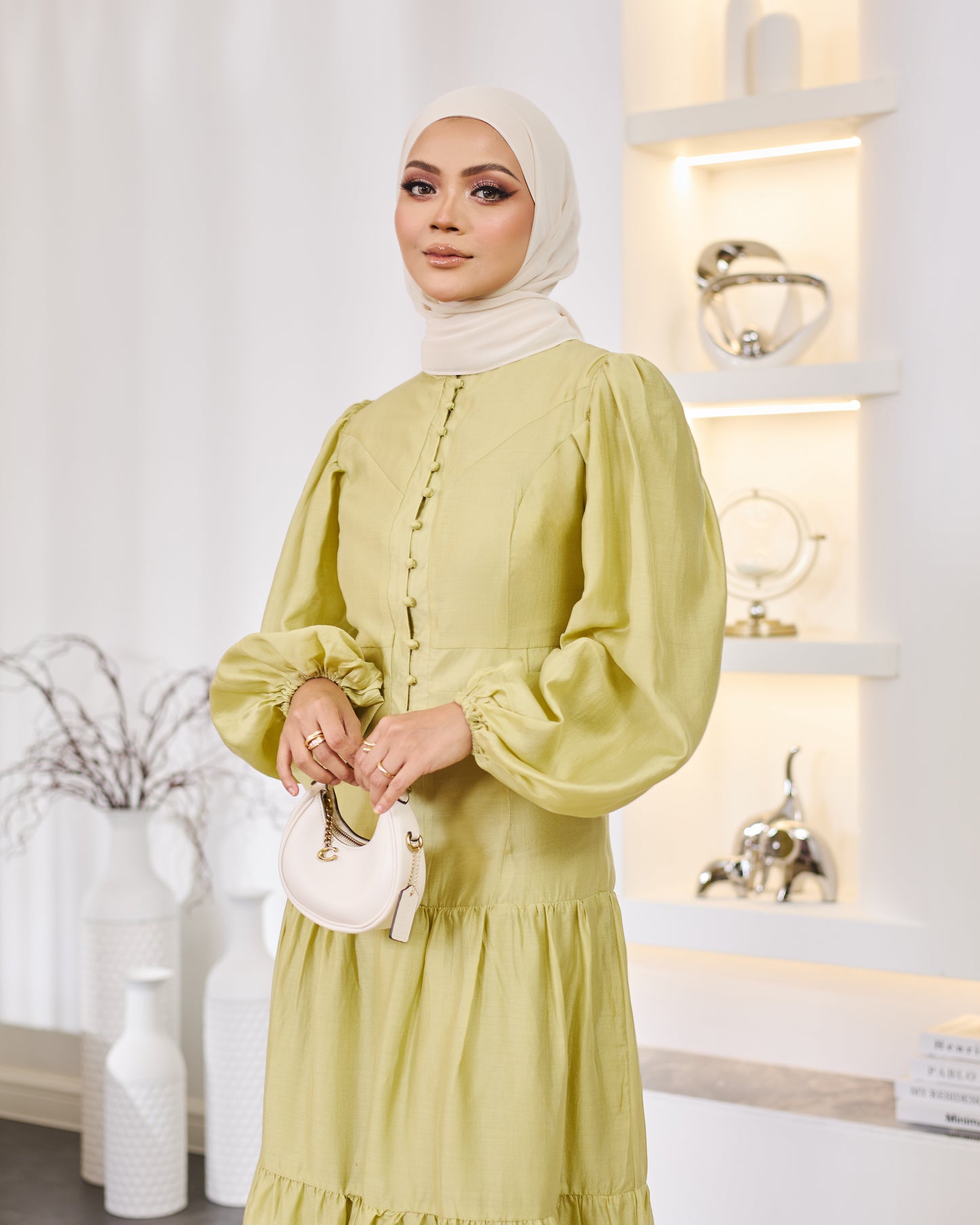 KEYLA BUTTON DRESS (GREEN)