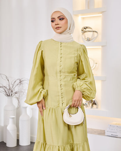 KEYLA BUTTON DRESS (GREEN)