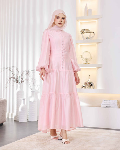 KEYLA BUTTON DRESS (PINK)