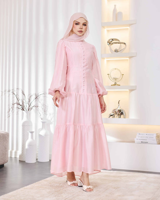 KEYLA BUTTON DRESS (PINK)
