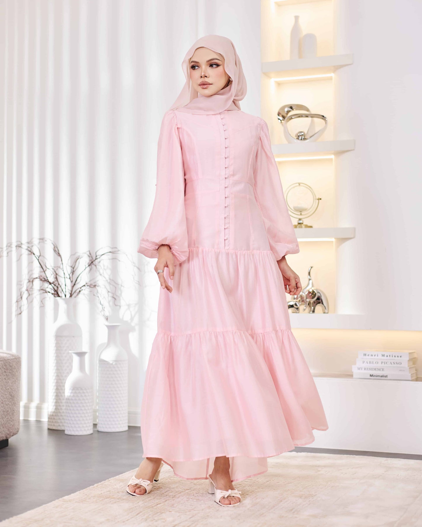 KEYLA BUTTON DRESS (PINK)