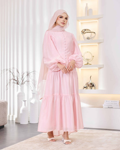KEYLA BUTTON DRESS (PINK)