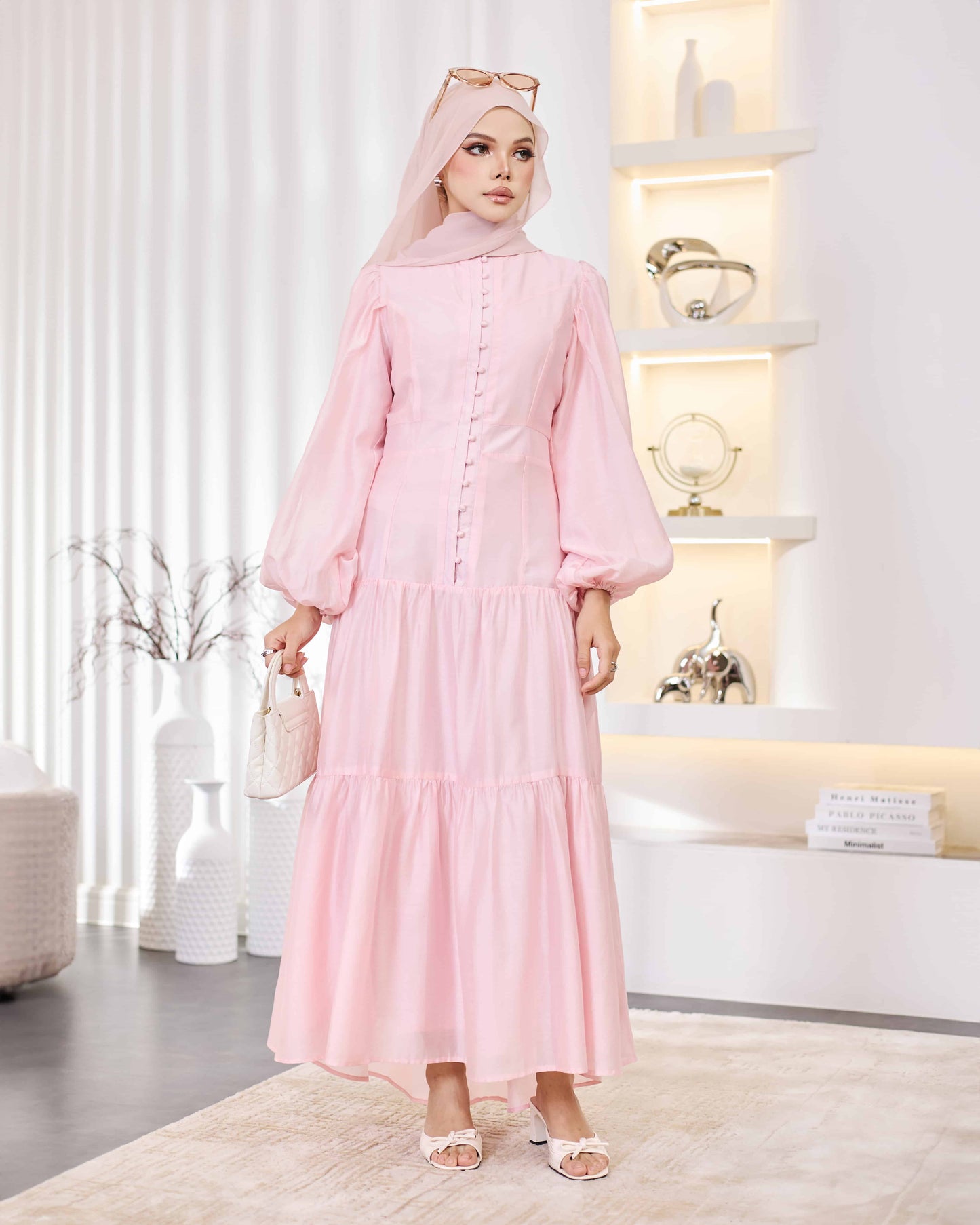 KEYLA BUTTON DRESS (PINK)