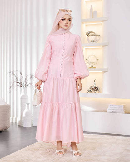 KEYLA BUTTON DRESS (PINK)