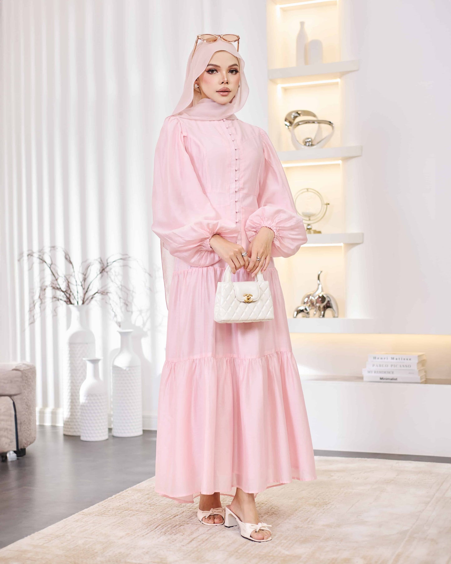 KEYLA BUTTON DRESS (PINK)