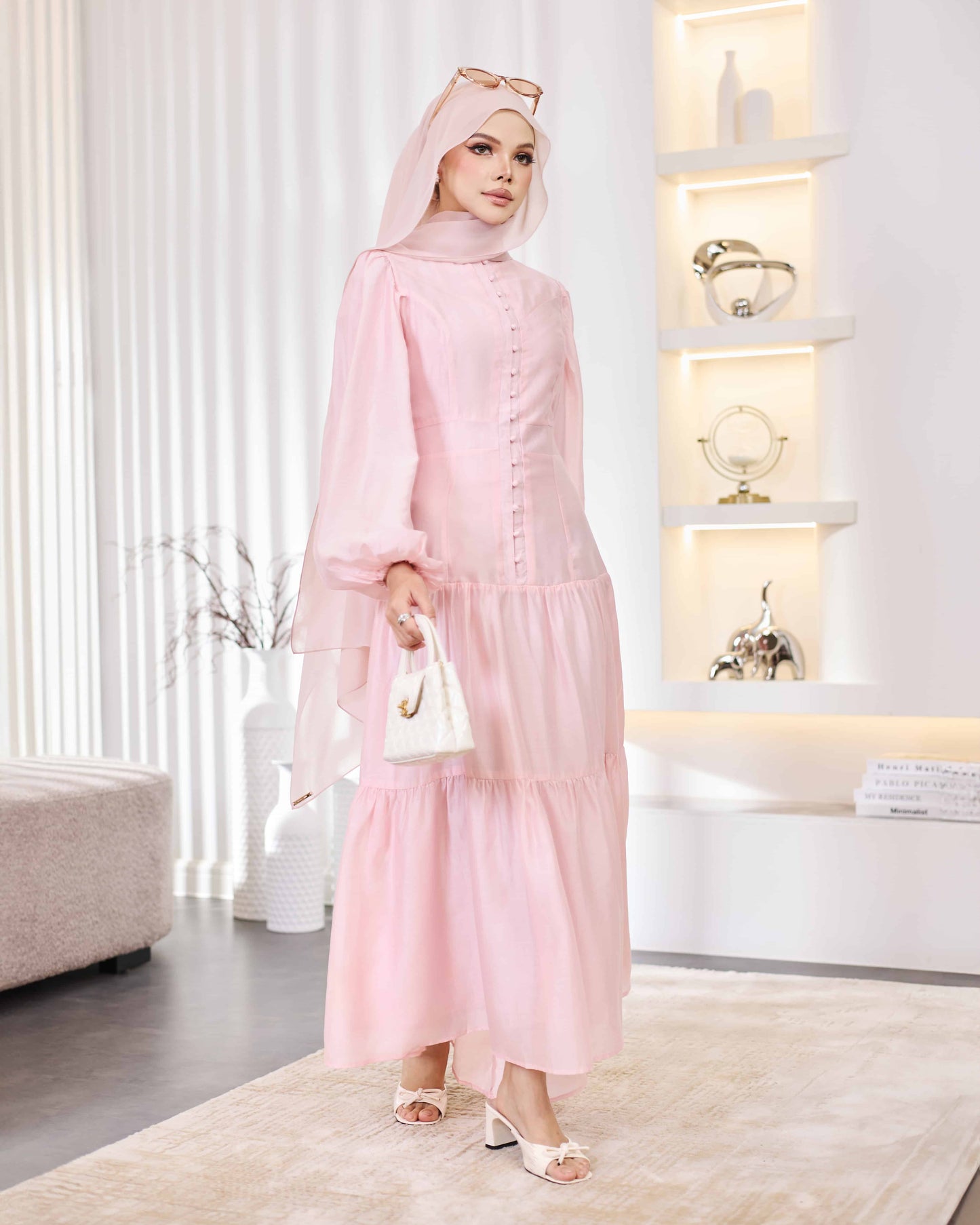 KEYLA BUTTON DRESS (PINK)