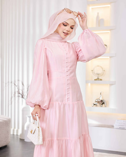 KEYLA BUTTON DRESS (PINK)