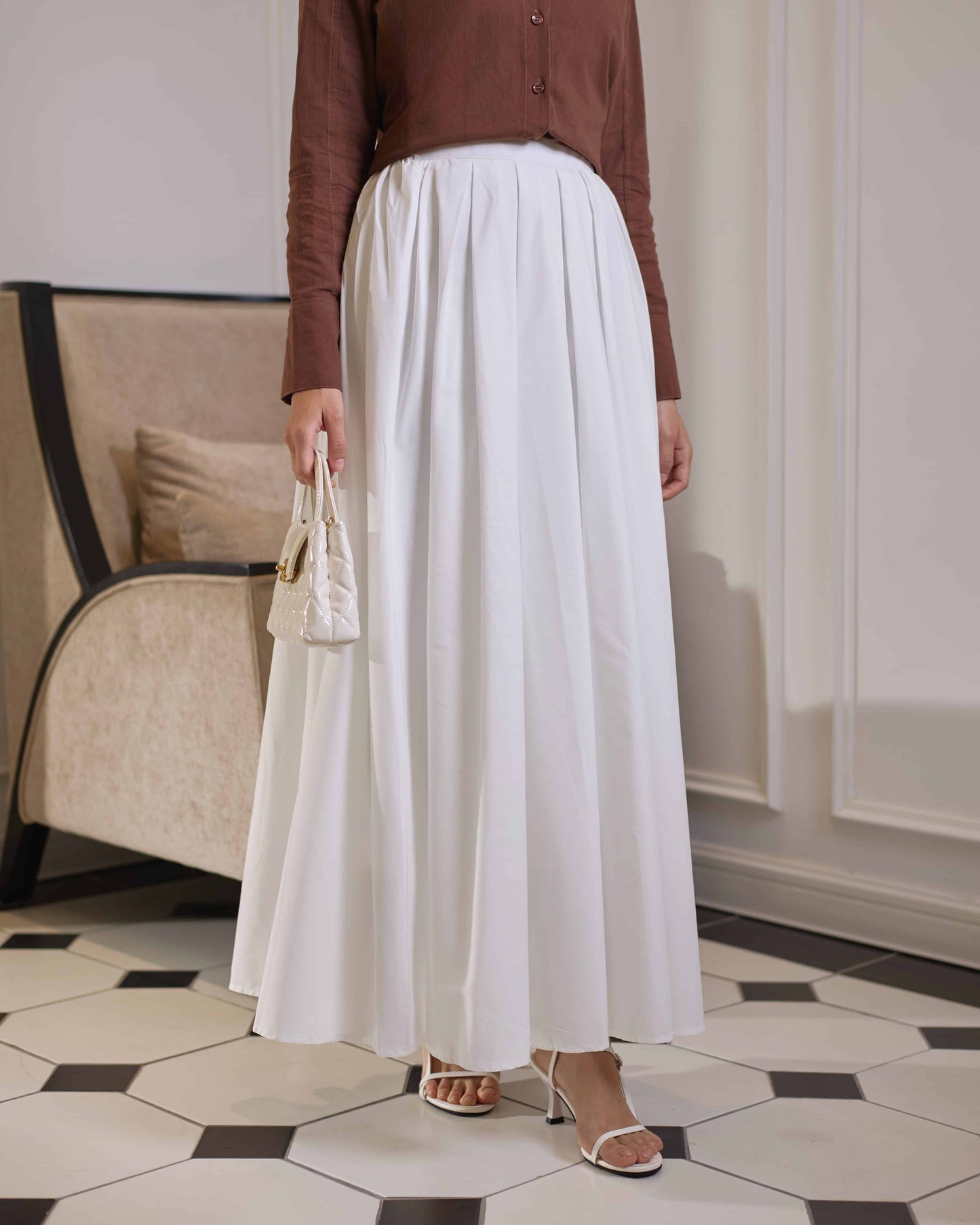 MINOR DEFECT IVY PLAIN CIRCLE SKIRT (OFF WHITE)