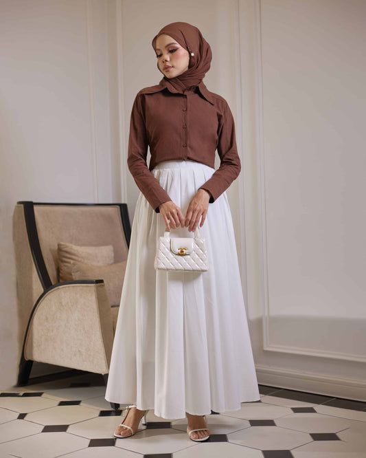 IVY PLAIN CIRCLE SKIRT (OFF WHITE)