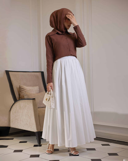 IVY PLAIN CIRCLE SKIRT (OFF WHITE)