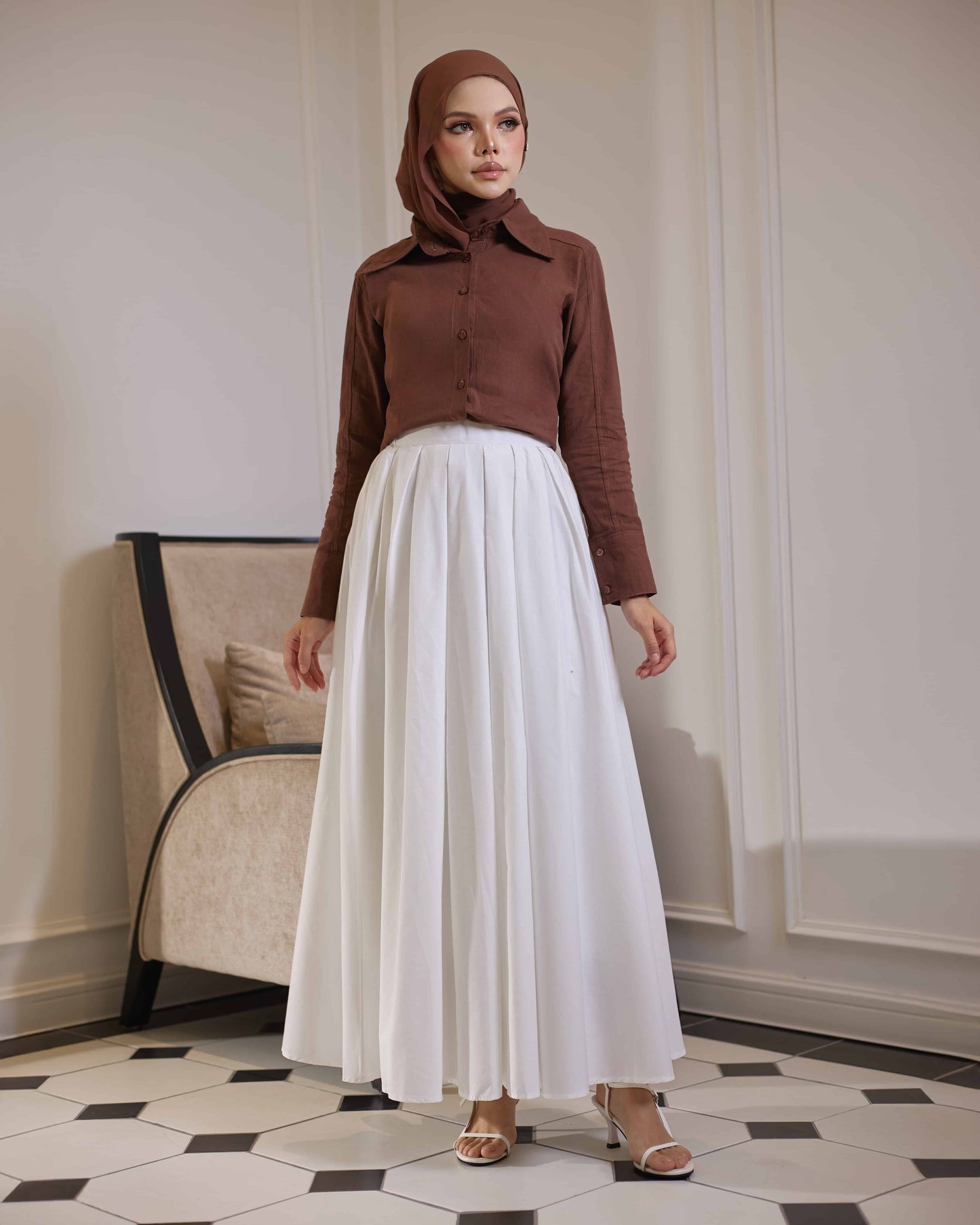 MINOR DEFECT IVY PLAIN CIRCLE SKIRT (OFF WHITE)