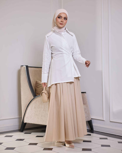 MINOR DEFECT IVY PLAIN CIRCLE SKIRT (CHAMPAGNE)