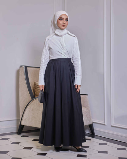 IVY PLAIN CIRCLE SKIRT (BLACK)