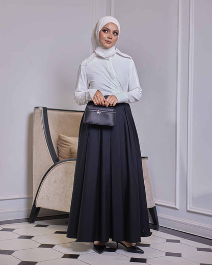 IVY PLAIN CIRCLE SKIRT (BLACK)