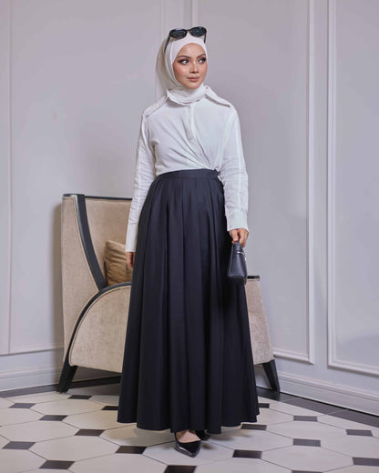 IVY PLAIN CIRCLE SKIRT (BLACK)
