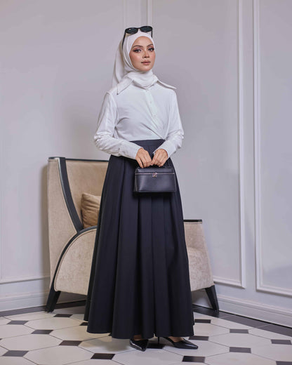 IVY PLAIN CIRCLE SKIRT (BLACK)