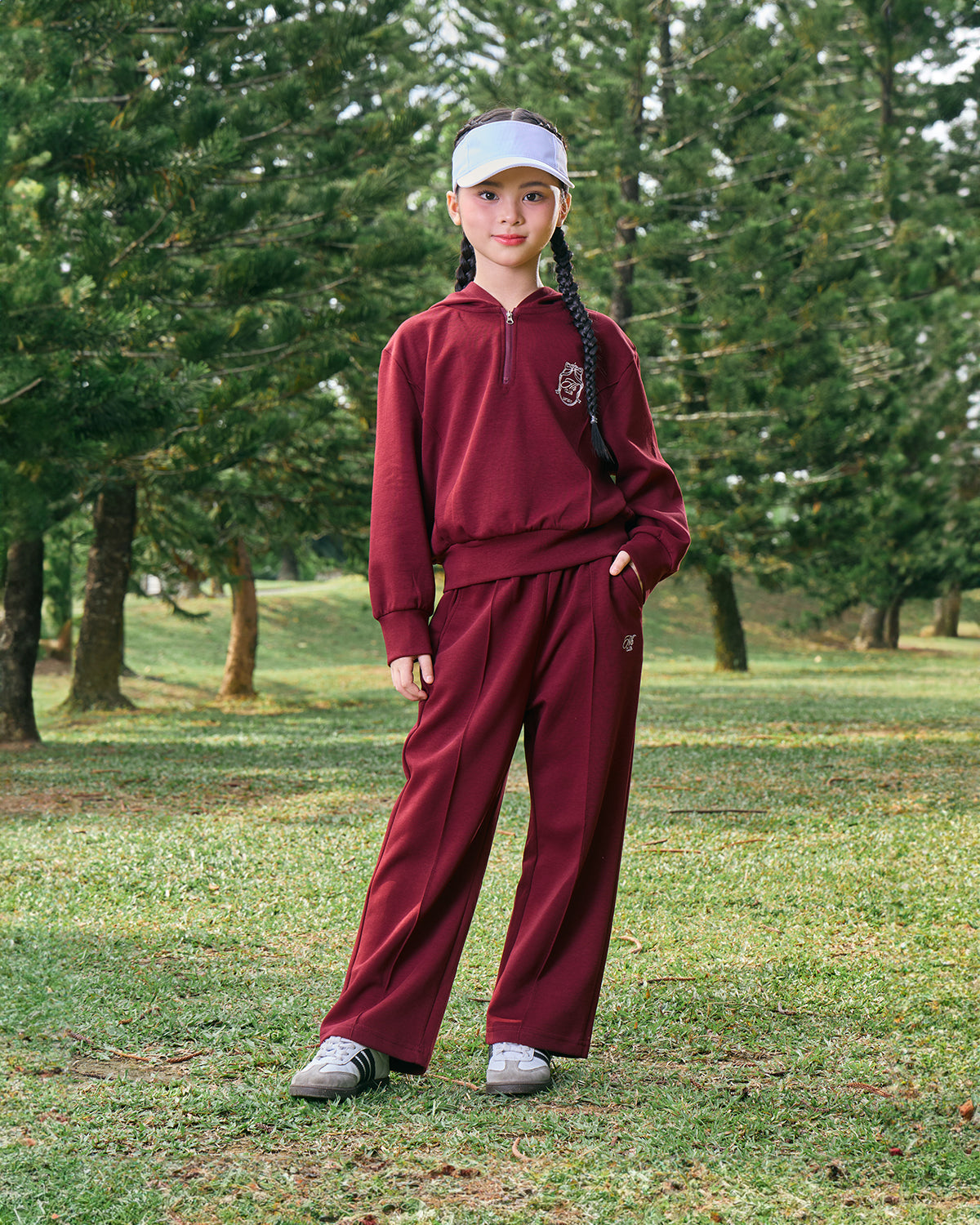 AERA KIDS HOODIES (BURGUNDY)