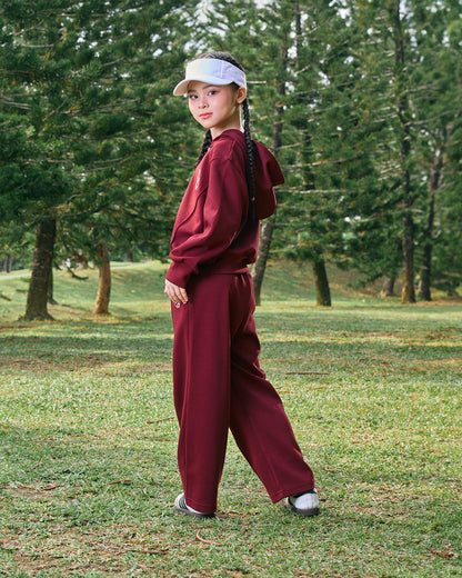 AERA KIDS HOODIES (BURGUNDY)