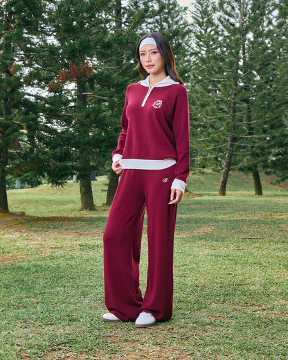 MINOR DEFECT KYRA HALF-ZIP JUMPER (BURGUNDY)