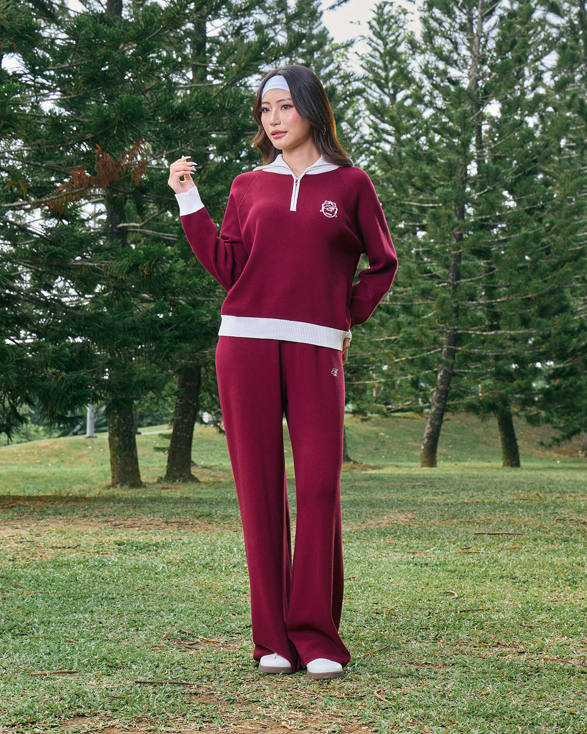 MINOR DEFECT KYRA HALF-ZIP JUMPER (BURGUNDY)