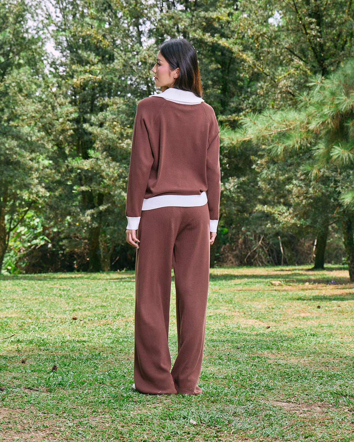KYRA HALF-ZIP JUMPER (RICH BROWN)