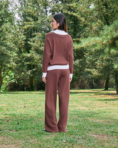 KYRA HALF-ZIP JUMPER (RICH BROWN)