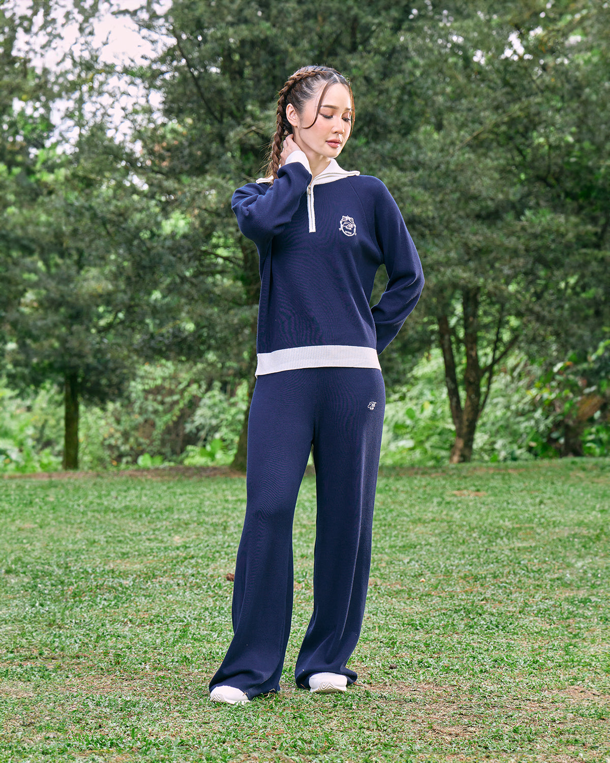 MINOR DEFECT KYRA HALF-ZIP JUMPER (NAVY BLUE)
