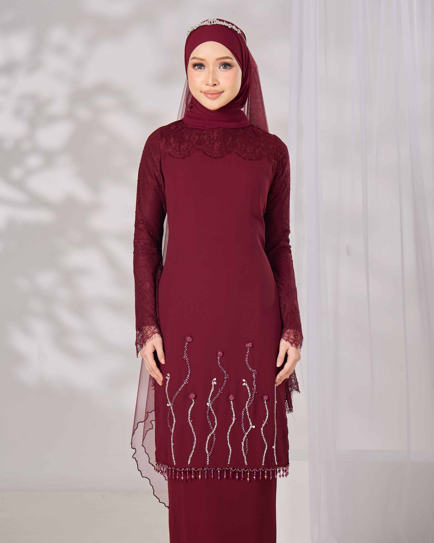 MINOR DEFECT HELIANA KURUNG (BURGUNDY)
