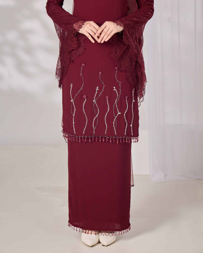 MINOR DEFECT HELIANA KURUNG (BURGUNDY)
