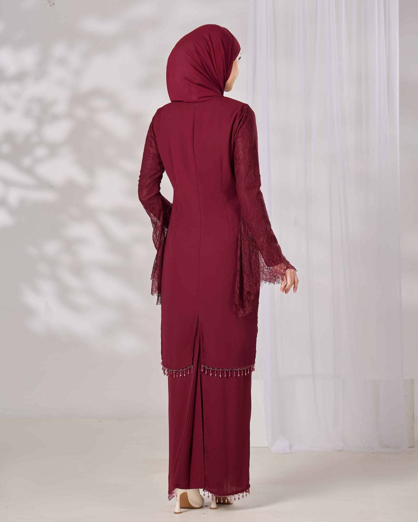 MINOR DEFECT HELIANA KURUNG (BURGUNDY)