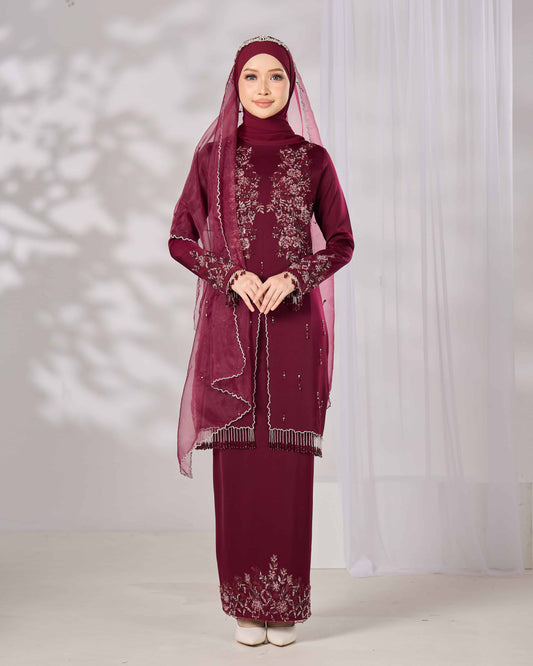 MINOR DEFECT MAHIRA KURUNG (BURGUNDY)
