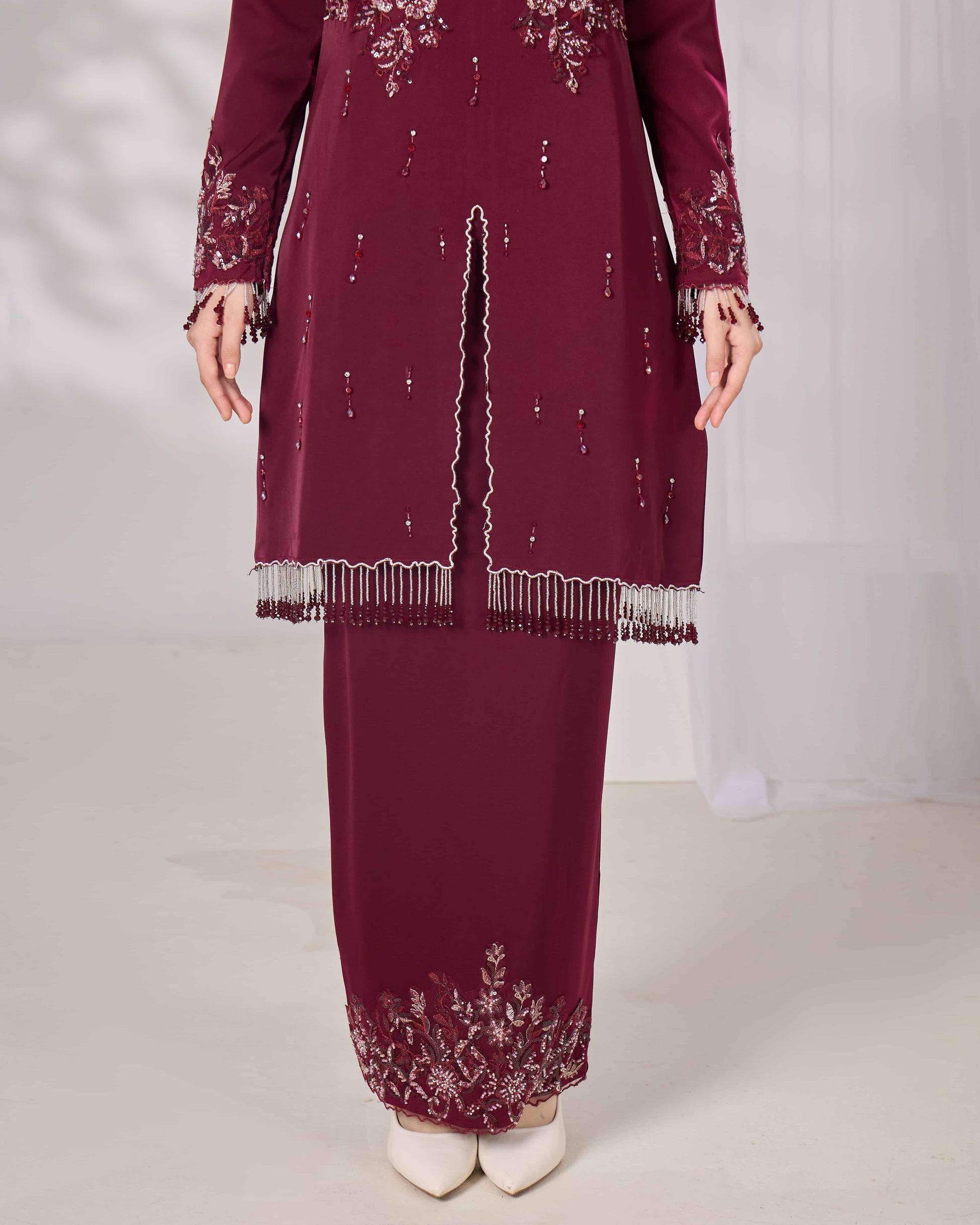 burgundy dress malaysia Buy Trendyol Burgundy V-Neck Midi Length Stone Velvet Knitted Plus Size Dress Tbbaw26Ah00044 Online