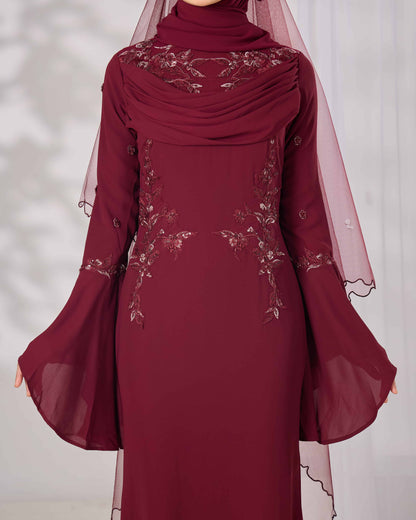 ARISSA DRESS (BURGUNDY)