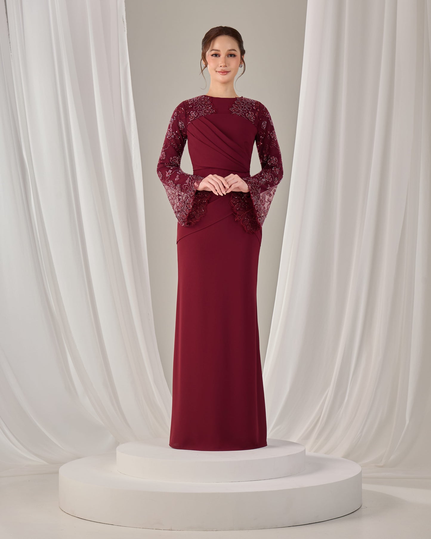 NARISSA DRESS (BURGUNDY)