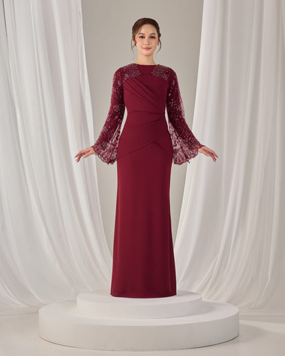 NARISSA DRESS (BURGUNDY)