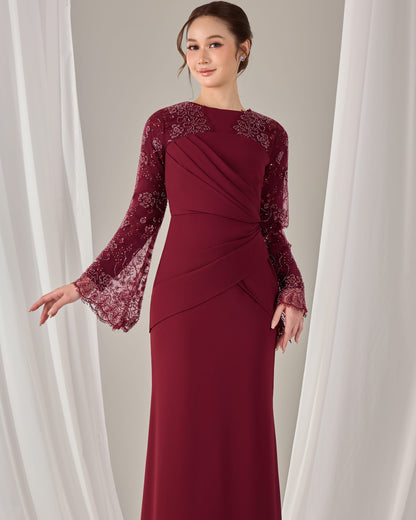 NARISSA DRESS (BURGUNDY)