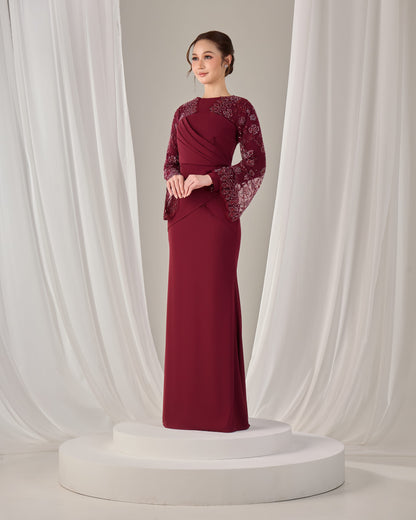NARISSA DRESS (BURGUNDY)