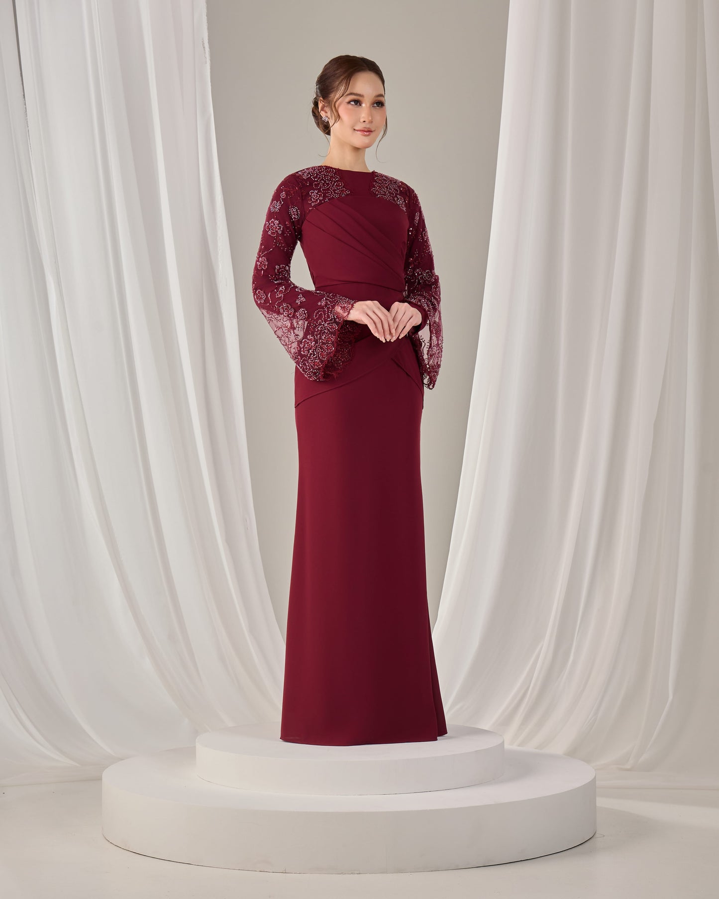 NARISSA DRESS (BURGUNDY)
