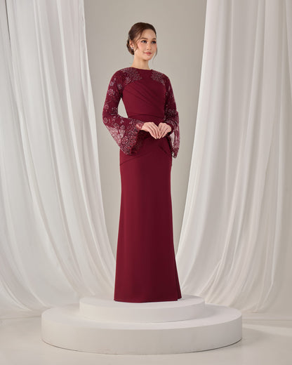 NARISSA DRESS (BURGUNDY)