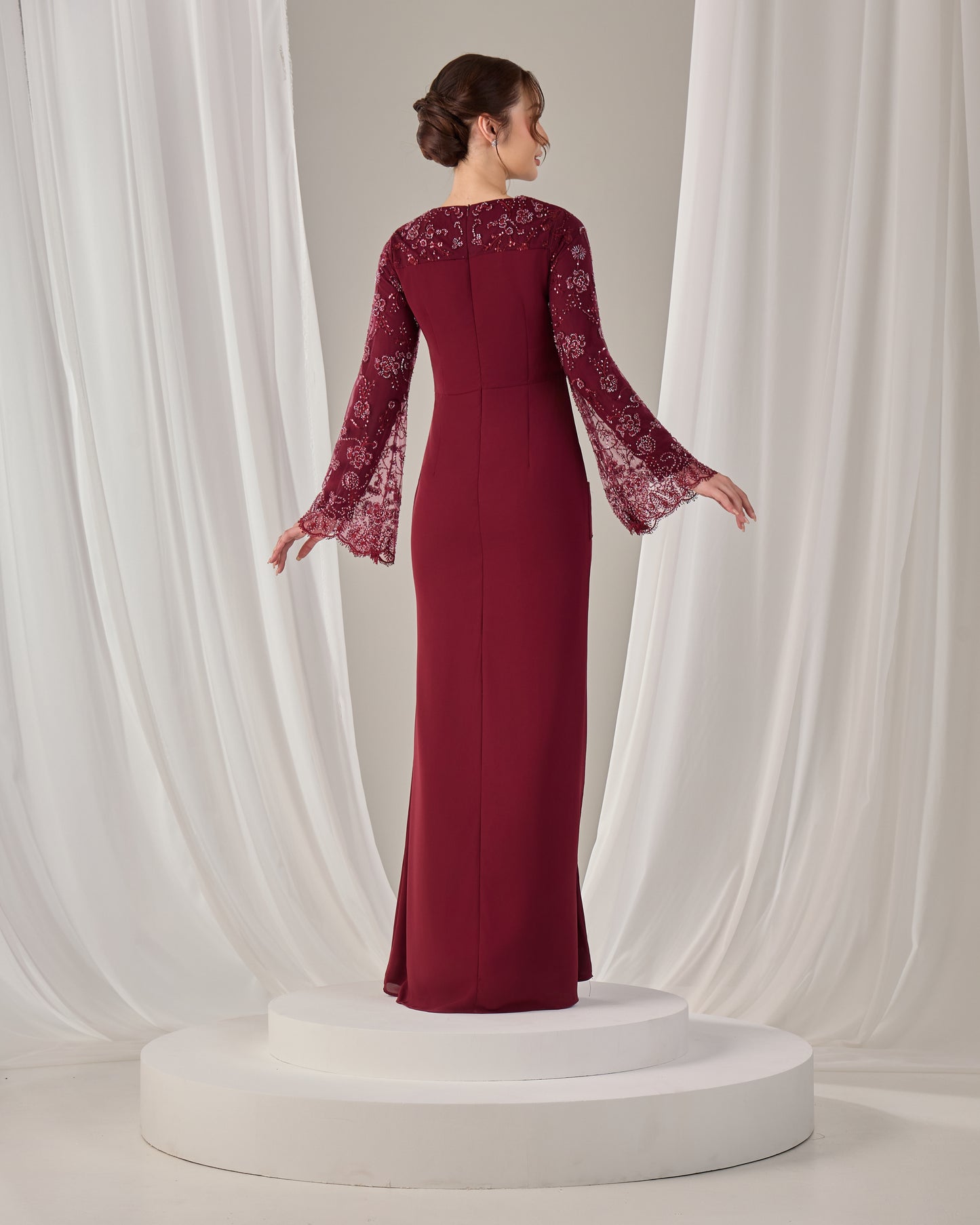 NARISSA DRESS (BURGUNDY)