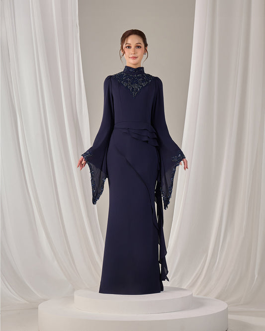 MINOR DEFECT AVELIA DRESS (NAVY BLUE)