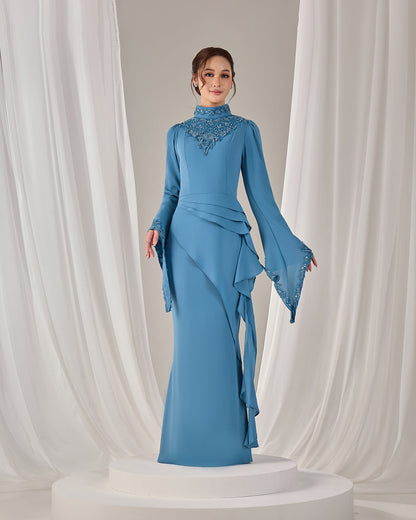 MINOR DEFECT AVELIA DRESS (DIAMOND TEAL BLUE)