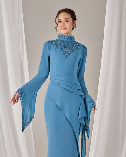 MINOR DEFECT AVELIA DRESS (DIAMOND TEAL BLUE)